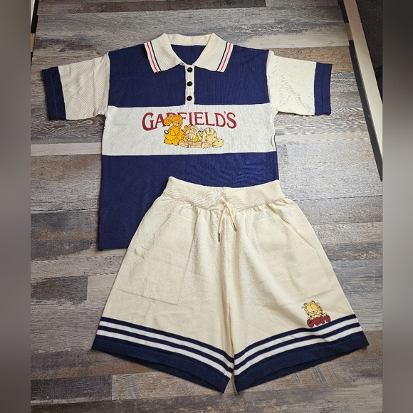 Garfield Pants - Garfield Matching Polo Shirt + Shorts Set
